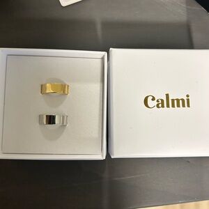 Calmi Dual-Tone Gold and Silver Women's Ring Set